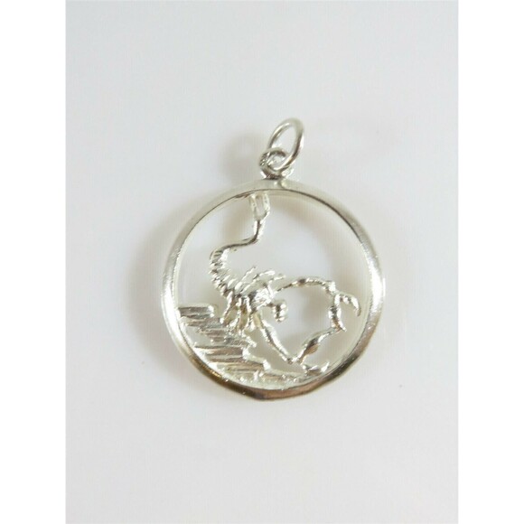 Unisex Scorpio Horoscope Sign 833 Portugal Silver Pendant or Charm 1 1/8" - Picture 1 of 7